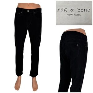 Rag & Bone Mens 31 X 28 (actual) Fit 2 Slim Pants Corduroy Black Cotton Blend